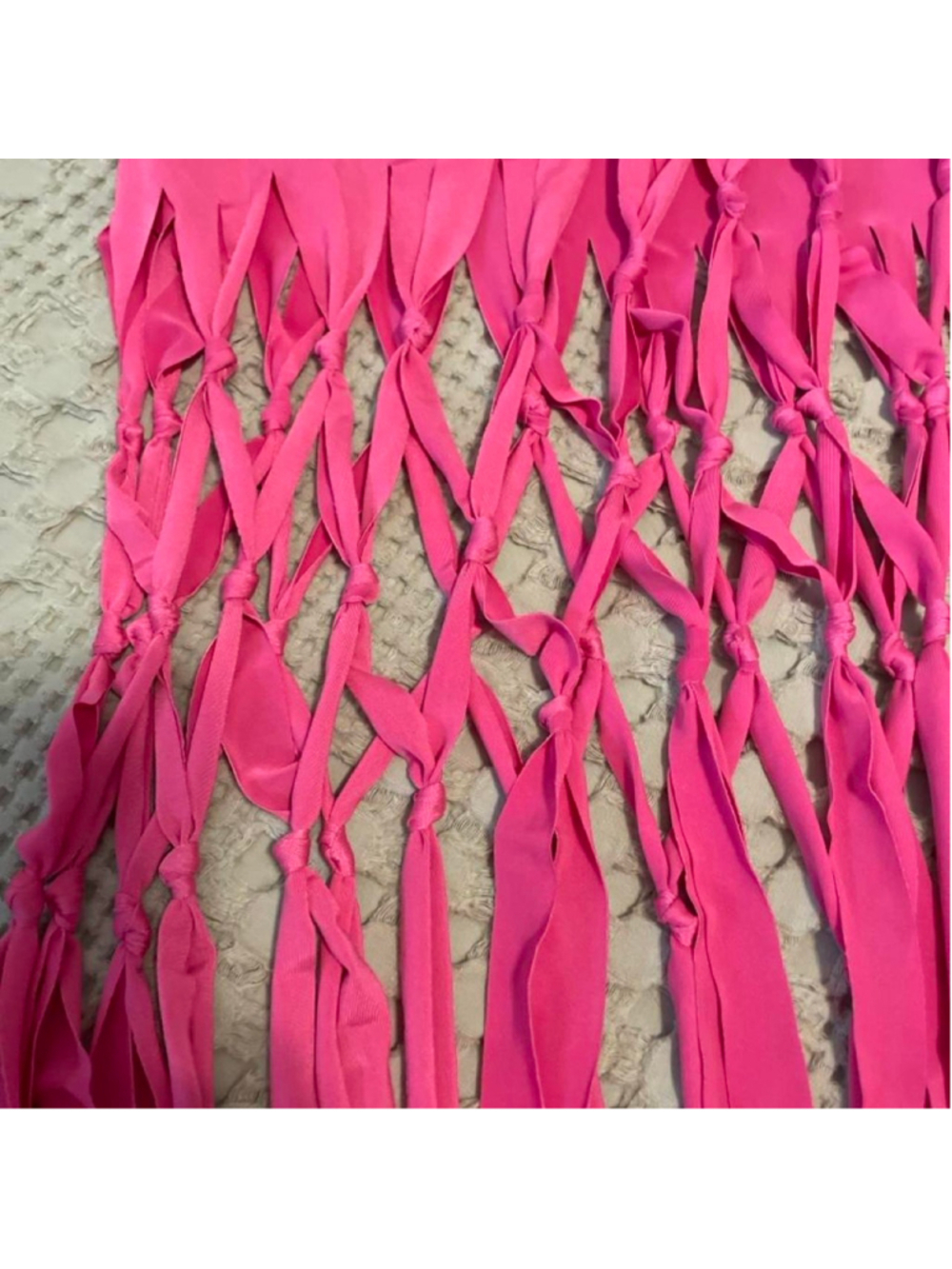 NWT Pink fringe crop top #glam #festival #dopamine #rave - Picture 2 of 4